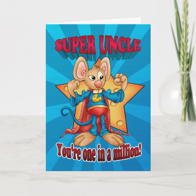 Father's Day Card - Super Uncle Mouse - One In A M (Front)