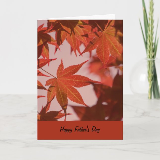 Father's Day Card, vibrant maple leaves Card (Front)