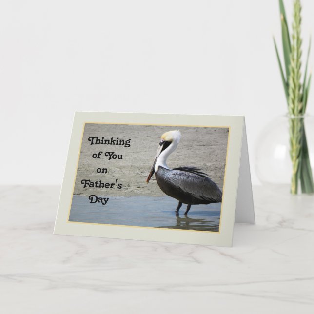 Father's Day Card with a Brown Pelican Bird (Front)