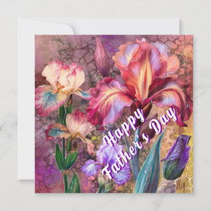 Father's Day Card with Colourful Irises
