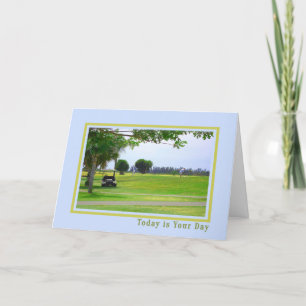Father's Day Card with Golfer and Cart