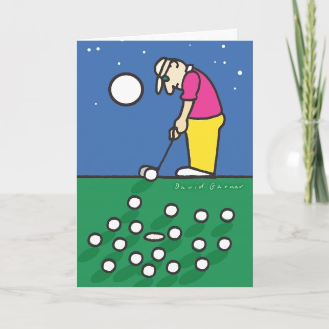 Father's day card with golfer illustration (Front)