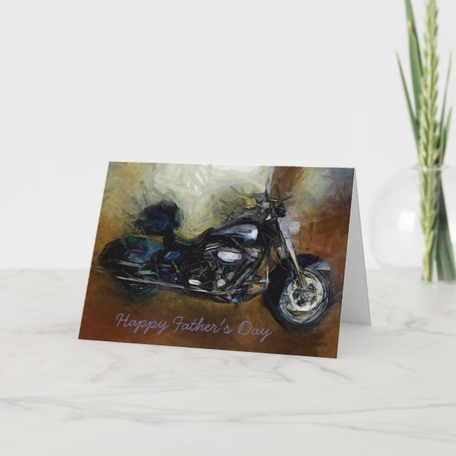 Father's Day card with Harley motorcycle (Front)