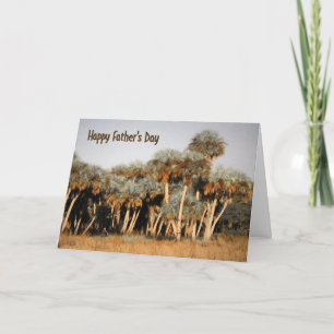 Father's Day Card with Painted, Edited, Palm Trees