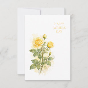 Father's Day Card Yellow Rose Watercolor Card
