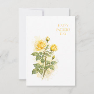 Father's Day Card Yellow Rose Watercolor Card
