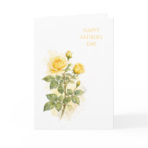 Father's Day Card Yellow Rose Watercolor Card
