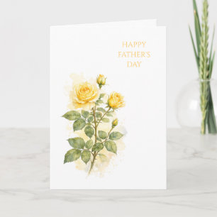 Father's Day Card Yellow Rose Watercolor Card