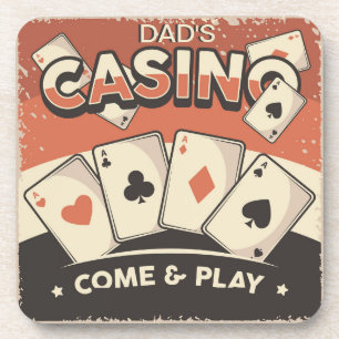 Fathers Day Casino Poker Cards Coaster