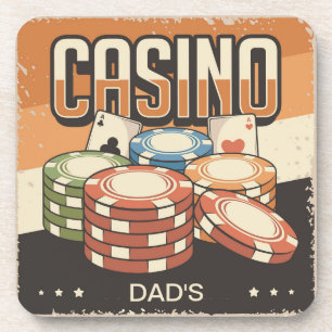 Fathers Day Casino Poker Chips Coaster
