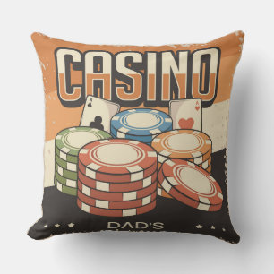 Fathers Day Casino Poker Chips Cushion