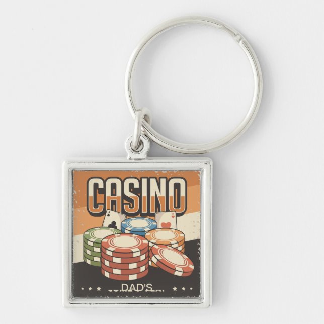 Fathers Day Casino Poker Chips Key Ring (Front)