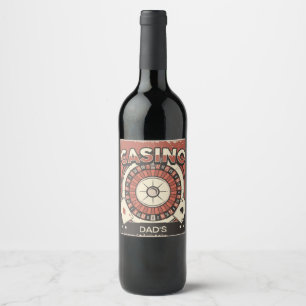 Fathers Day Casino Roulette Wheel Wine Label