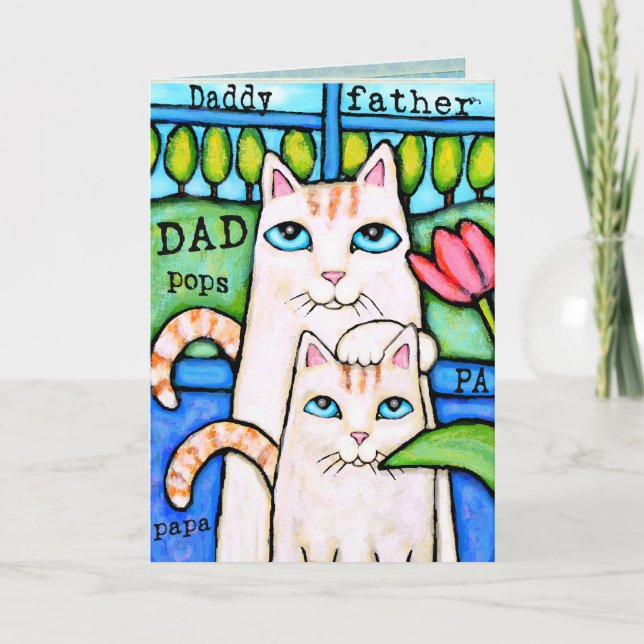Father's Day Cat Greeting Card (Front)