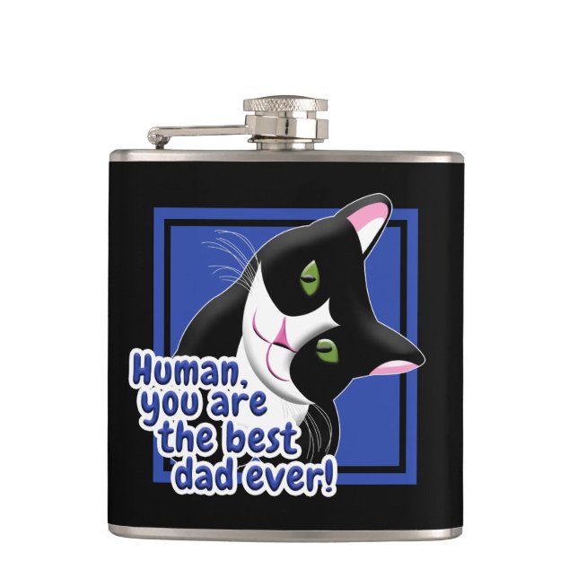 Father's Day Cat Hip Flask (Front)