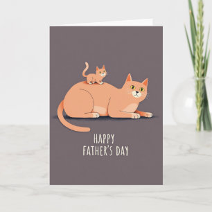 Fathers Day Cats Illustration Card