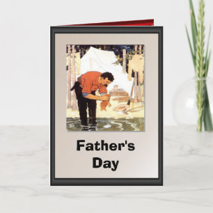 Father's day - Cleaning a fish for supper Card