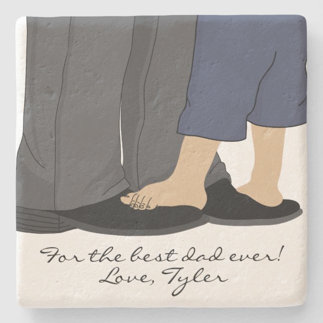 Father's Day Coaster Gift Child and Dad (Front)