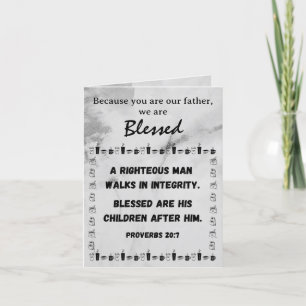 Father's Day Coffee & Scripture Black Grey Modern Holiday Card