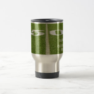 Father's Day College Alumni 50 Yard Line Football Travel Mug