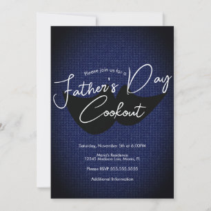 Father's Day Cookout Masculine Denim Invitation