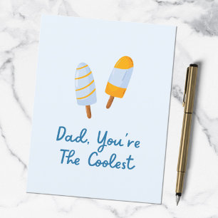 Fathers Day Coolest Dad Funny Quote Postcard