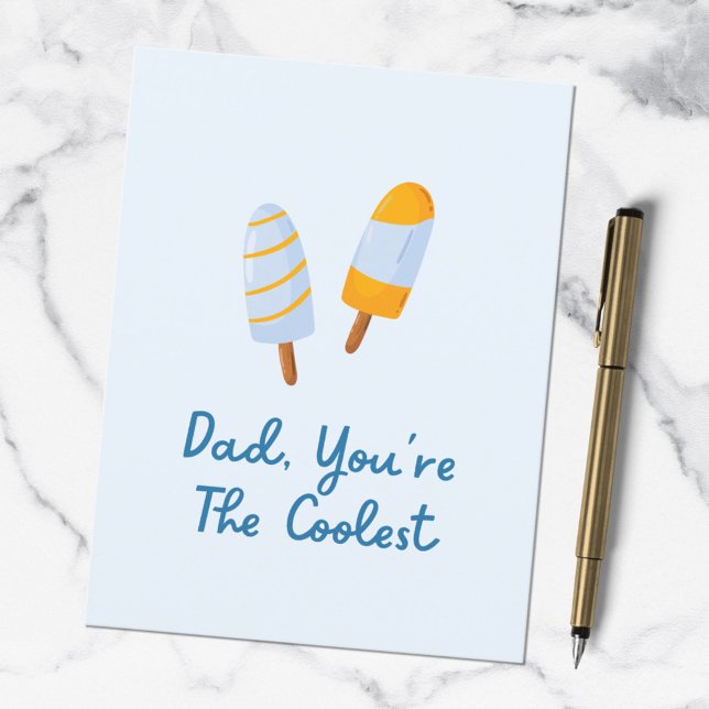 Fathers Day Coolest Dad Funny Quote Postcard (In situ)