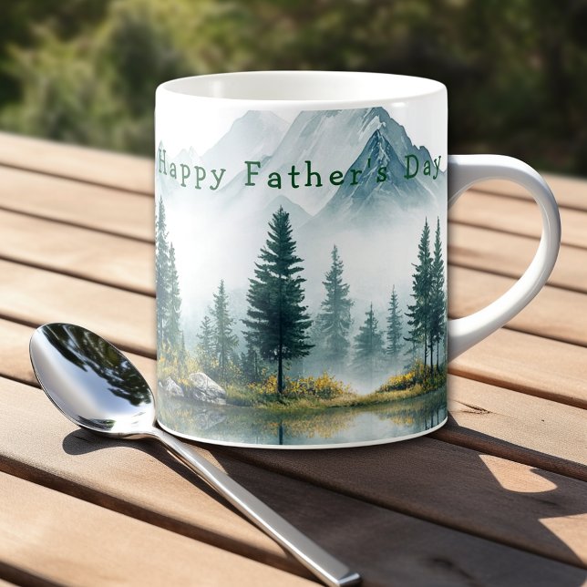 Father's Day Country Mountains Pine Trees Coffee Mug (Creator Uploaded)
