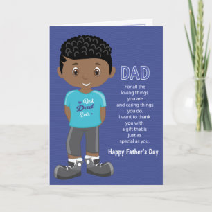 Father's Day Coupon Black Boy Card
