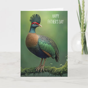 Father's Day Crested Partridge On a Branch Card
