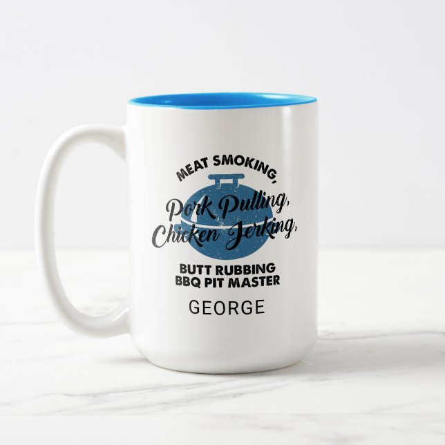Fathers Day Custom BBQ Dad Personalised Keepsake Two-Tone Coffee Mug (Left)