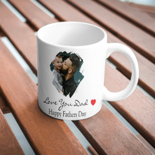 Fathers day custom brushstroke photo Speciality Mu Large Coffee Mug