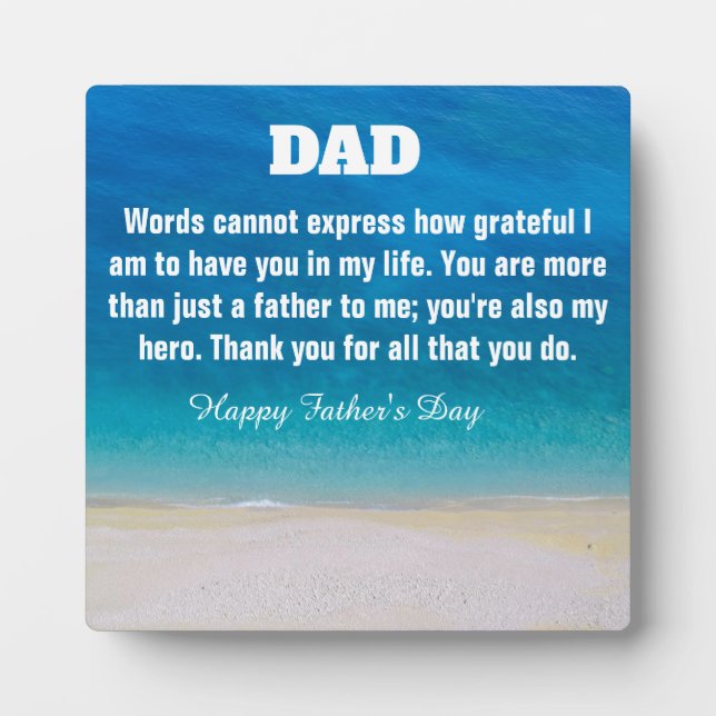 Father's Day Custom Display Plaque with Easel (Front)