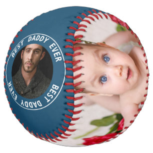 Fathers Day Custom Personalised Blue Softball