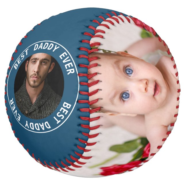 Fathers Day Custom Personalised Blue Softball (Angled)