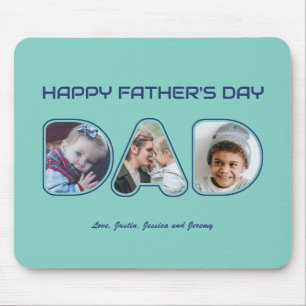 Father's Day Custom Photo Alphabet Letter Word Dad Mouse Mat