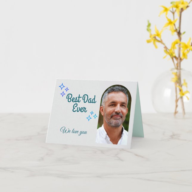 Father's Day Custom Photo and Message Card (Yellow Flower)