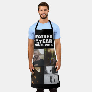 Father's Day Custom Photo Collage Father Of Year Apron