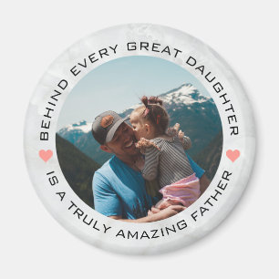 Father's Day Custom Photo Hearts Magnet
