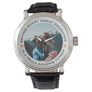 Father's Day Custom Photo Hearts Watch