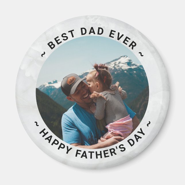 Father's Day Custom Photo Magnet (Front)