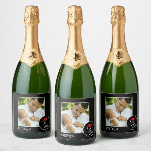 Fathers Day,  Custom Photo – Personalised Sparkling Wine Label