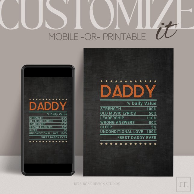 Fathers Day % Customise-able Folded Greeting Card (Creator Uploaded)