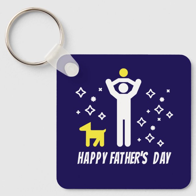Father's Day cute and refreshing  Key Ring (Front)