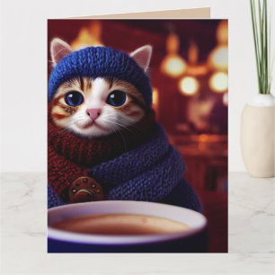 FATHER'S DAY CUTE COFFEE CAT GREETING CARD