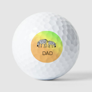 Father's Day, Cute Happy Kenyan Zebras Watch Golf Balls
