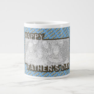 Fathers Day CutOut ADD YOUR PHOTO Polka Dot Father Large Coffee Mug
