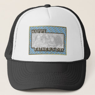 Fathers Day CutOut ADD YOUR PHOTO Polka Dot Father Trucker Hat