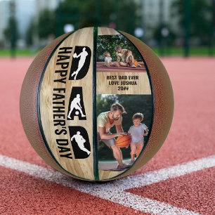 Father's Day Dad 2 Photo Best Dad Ever Basketball