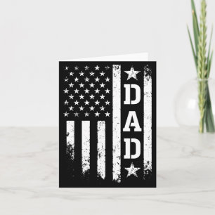 Fathers Day Dad Aamerican Flag Patriotic Men Card